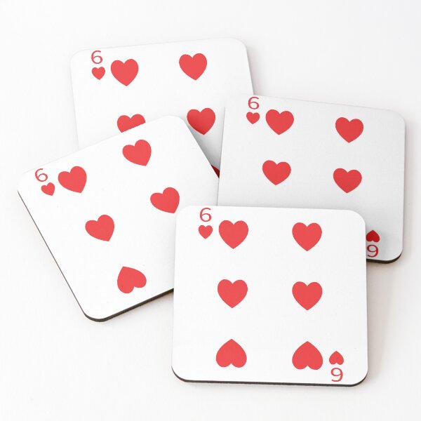 Item preview, Six of Hearts Playing Card Poker Card designed and sold by johnta17.