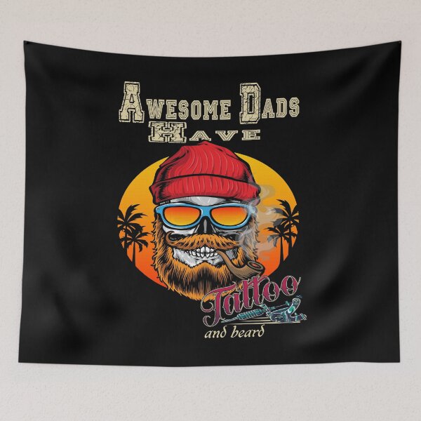 Item preview, Awesome Dads Have Tattoos and Beards Father's Day  designed and sold by Yonshop.