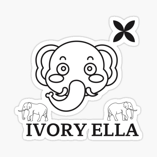 white ivory Ella elephant, cute elephant  intresting product. Sticker