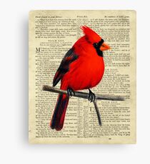Red Cardinal on Psalm 23 Canvas Print