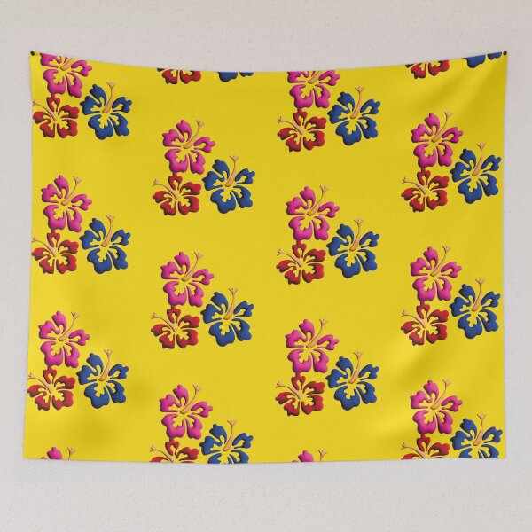 Item preview, Tropical Hawaiian style flower design in yellow designed and sold by Martapp.