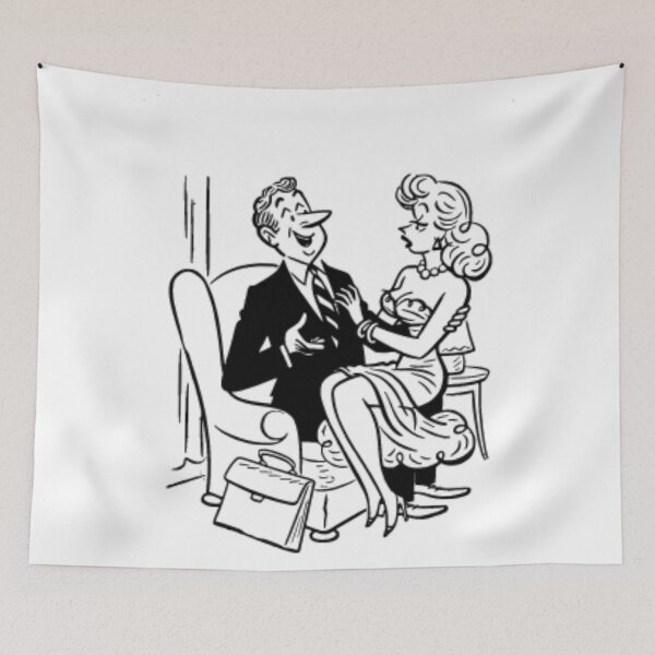 Item preview, Retro couple sitting , Silhouette  designed and sold by Rishabhthinks.