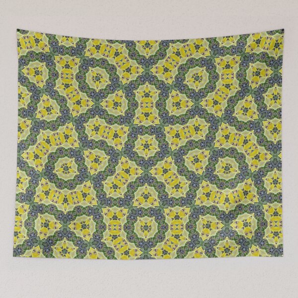 Aperçu de l'œuvre Motif Penrose bohème jaune, vert et bleu | Babiana Patule 1.1 créée et vendue par FRLF.