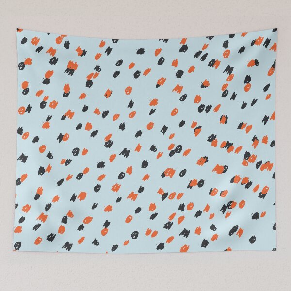 Item preview, Light blue black and orange  speckled pattern designed and sold by DemonicGloom.
