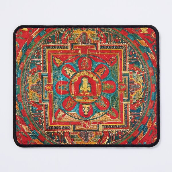 Item preview, Mandala 107 Vairochana Buddha Cerulean Crimson Mandala designed and sold by GuyBlank.