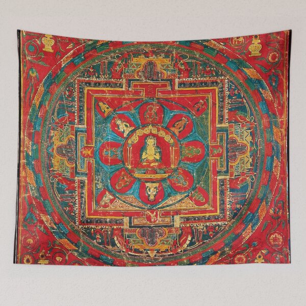 Item preview, Mandala 107 Vairochana Buddha Cerulean Crimson Mandala designed and sold by GuyBlank.