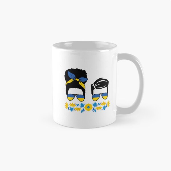 Item preview, Man and woman stand with Ukrainian in Ukrainian colors - yellow and blue designed and sold by E-Eden.
