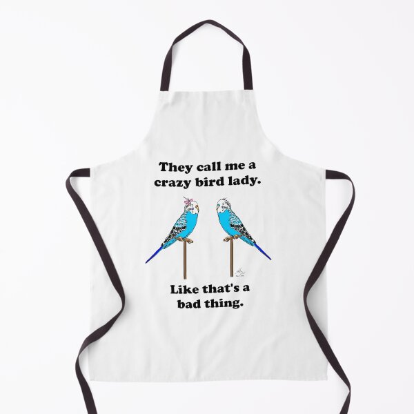 Item preview, Crazy Bird Lady with Blue Budgies designed and sold by Laughing Parrot Studio.