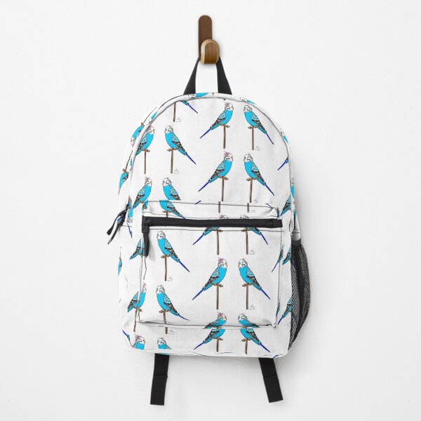 Item preview, Crazy Bird Man with blue Budgies designed and sold by Laughing Parrot Studio.