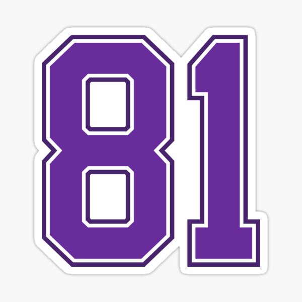 Purple Number 81 lucky sports jersey eighty one