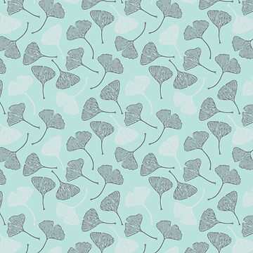 Artwork thumbnail, Ginkgo Grey on Seafoam by Beth Thompson