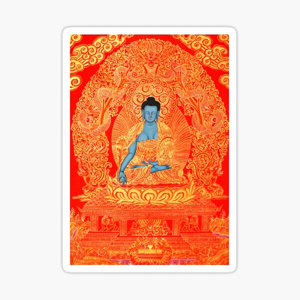 Item preview, Mandala 108 Blue Akshobhya Buddha on Gold Lotus designed and sold by GuyBlank.