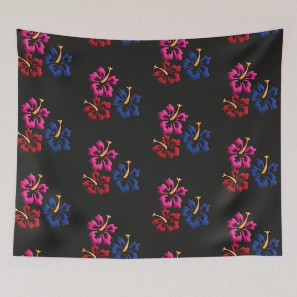 Item preview, Hawaiian tropical style flower design in black designed and sold by Martapp.