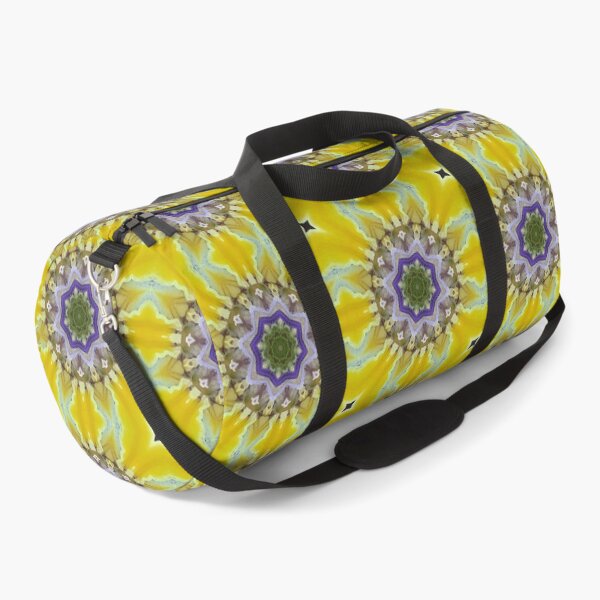 Aperçu de l'œuvre Fleur étoile géométrique bleu clair sur motif jaune | Babiana Patule 1.2 créée et vendue par FRLF.