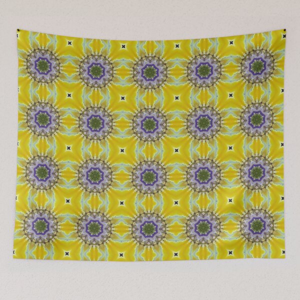 Item preview, Light Blue Geometric Star Flower On Yellow Pattern | Babiana Patula 1.2 designed and sold by FRLF.