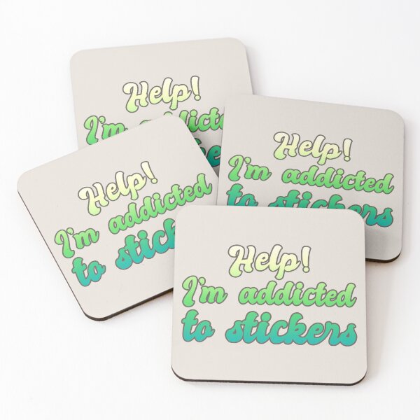 Item preview, Green Help! I'm Addicted To Stickers, Funny Slogan For Sticker Lovers designed and sold by TrulyEpoque.