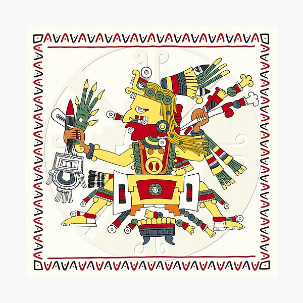 Artikel-Vorschau von Ometeotli - Aztekisches Bodenkissen Borgia, designt und verkauft von Aztectees.