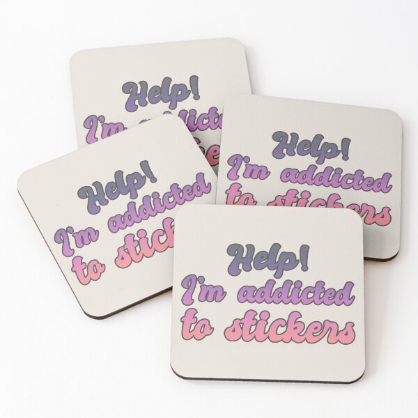 Item preview, Pastel Help! I'm Addicted To Stickers, Fun Slogan For Sticker Lovers designed and sold by TrulyEpoque.
