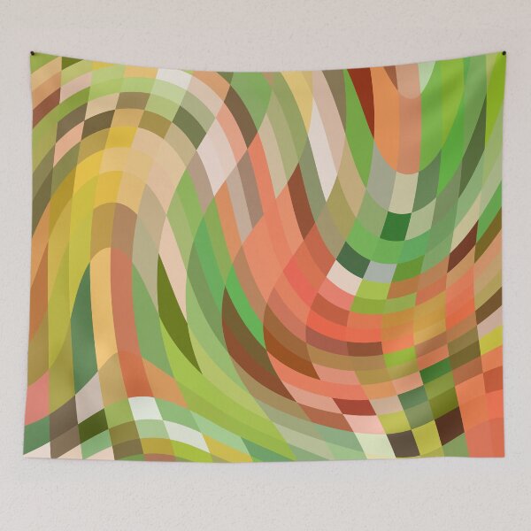 Item preview, Green Earth Warped Checkers Pattern Design designed and sold by patternsoup.