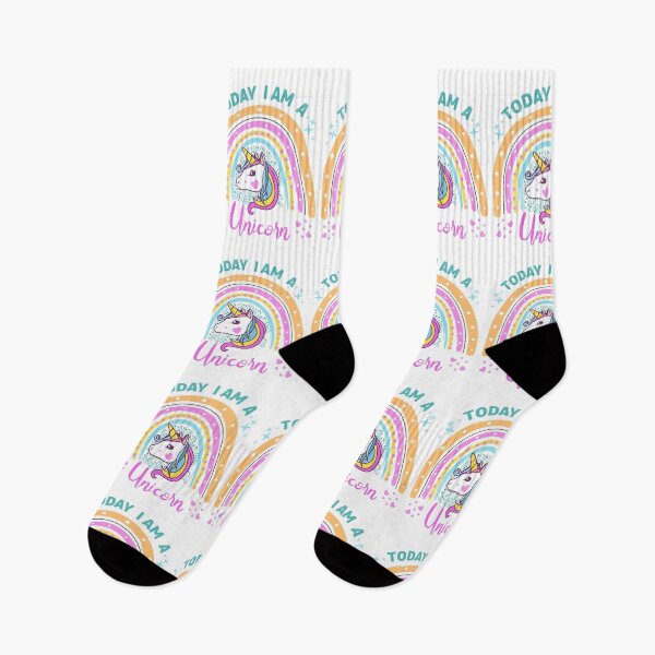 Item preview, Today I Am A Unicorn - illustration with rainbow pattern designed and sold by Drago Art.