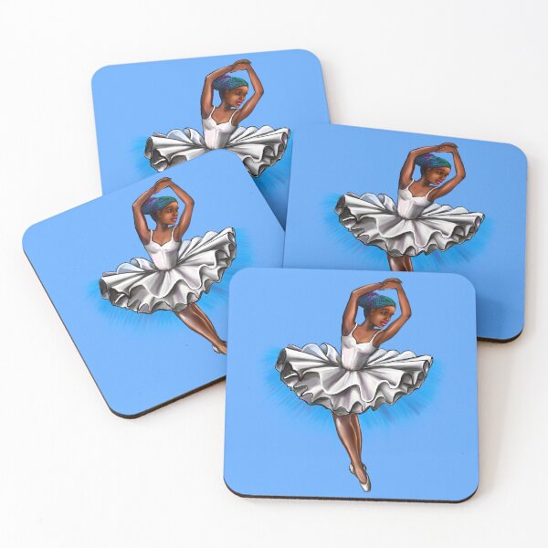 Item preview, African America ballerina with rainbow corn row hair style #001 - brown skin ballet designed and sold by Artonmytee.
