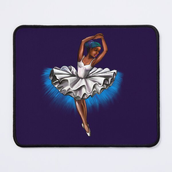 Item preview, African America ballerina with rainbow corn row hair style #001 - brown skin ballet designed and sold by Artonmytee.