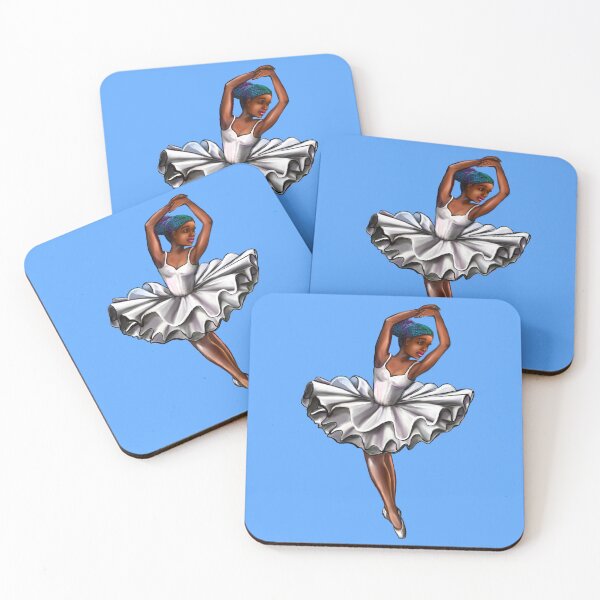 Item preview, African America ballerina with rainbow corn row hair style #003 - brown skin ballet designed and sold by Artonmytee.