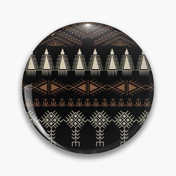 Item preview, Black and beige ethnic berber symbol pattern designed and sold by ILOVECHIWAWA.
