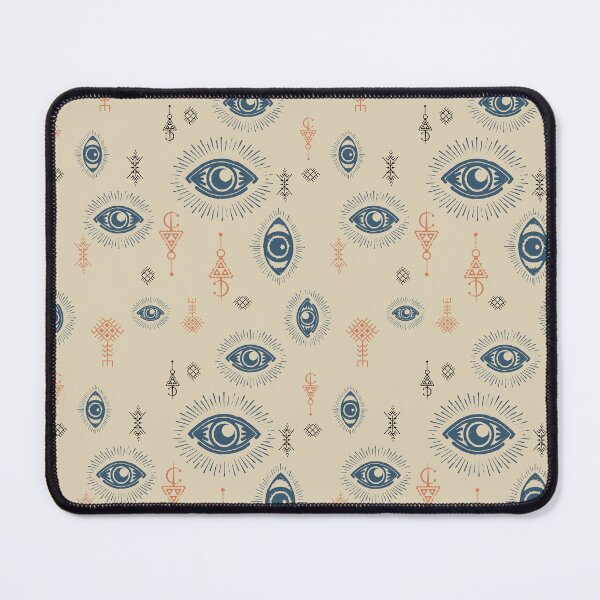 Item preview, Blue and beige eye ethnic berber symbol pattern designed and sold by ILOVECHIWAWA.
