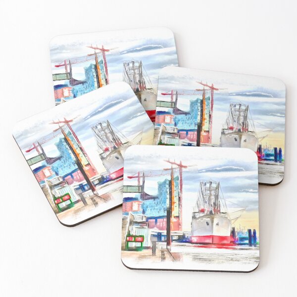 Item preview, Hamburg Port (Painting) designed and sold by cmphotographs.