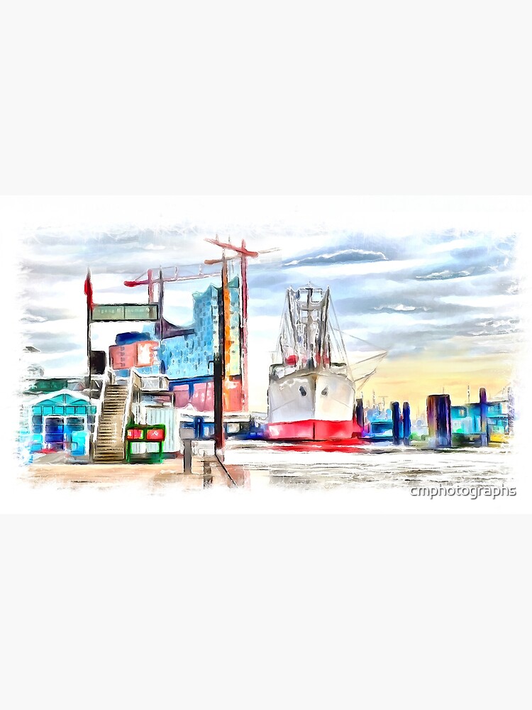 "Hamburg Port (Painting)" Poster for Sale by cmphotographs Redbubble