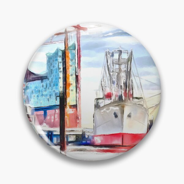 Item preview, Hamburg Port (Painting) designed and sold by cmphotographs.