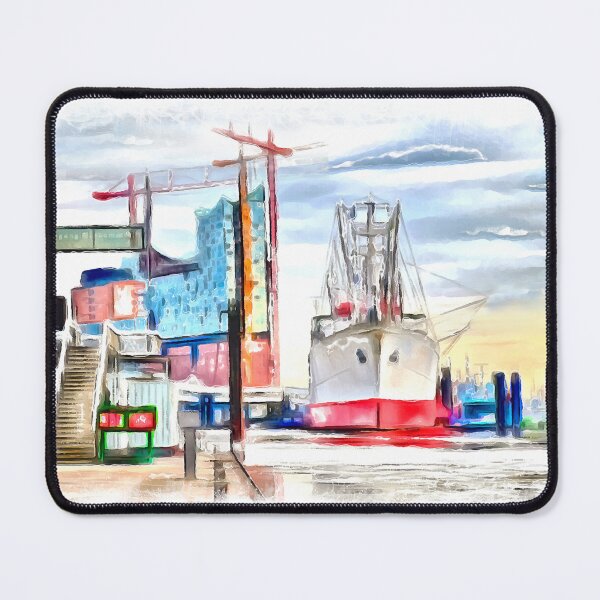 Item preview, Hamburg Port (Painting) designed and sold by cmphotographs.