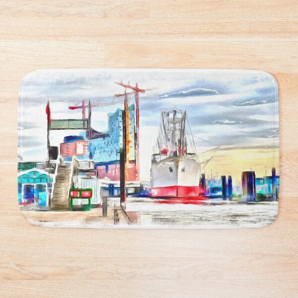 Item preview, Hamburg Port (Painting) designed and sold by cmphotographs.