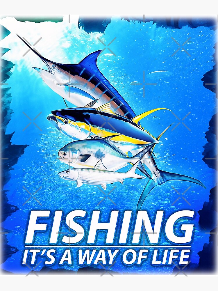 Permit Fish, Blue Marlin, Tuna Fish, Bonefish, Fishing For Fishies With  Norm Poster for Sale by newstarapparel