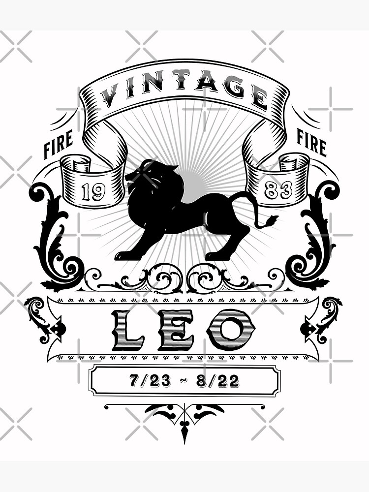 The Zodiac Sign of Leo Black and White 1983