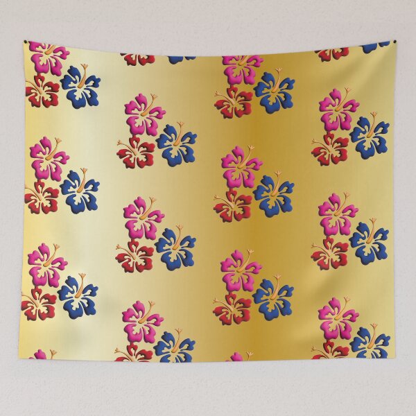 Item preview, Gold design with Tropical Hawaiian style flowers. designed and sold by Martapp.