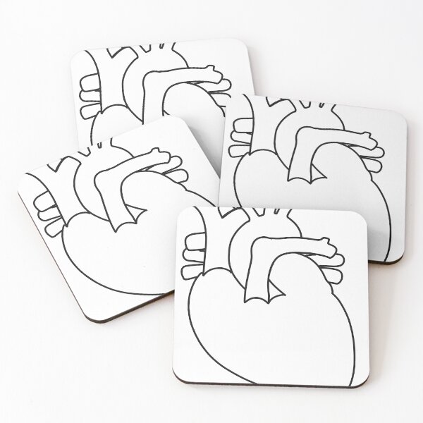 Item preview, Anatomical human heart lineart designed and sold by Drevych-shop.