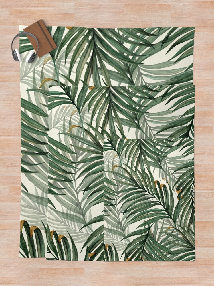 Alternate view of Palm Leaves Throw Blanket
