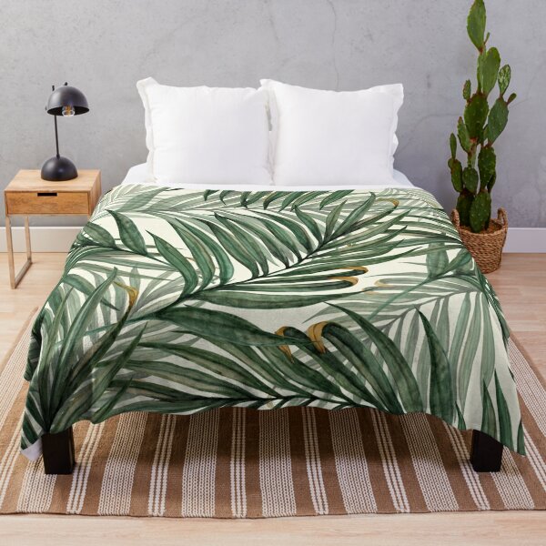 Palm Leaves Throw Blanket