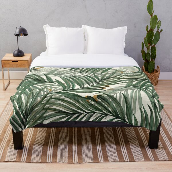 Palm Leaves Throw Blanket