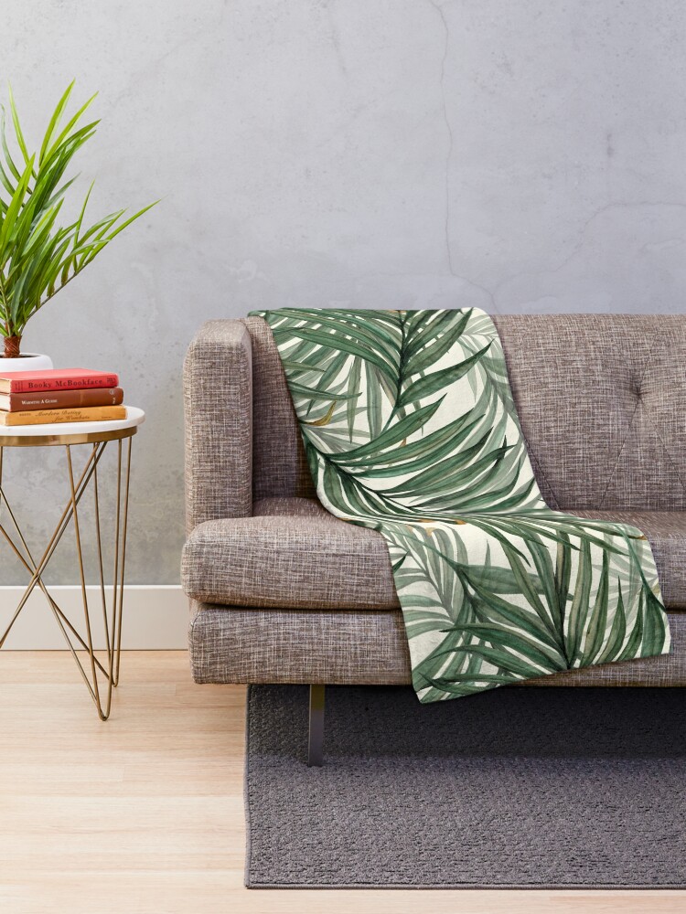 Alternate view of Palm Leaves Throw Blanket
