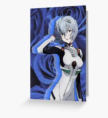 Ayanami Rei - Blue Rose Greeting Card