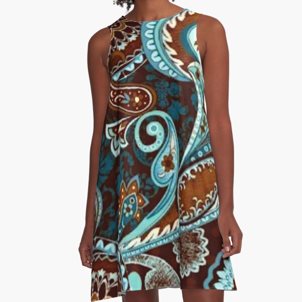 Item preview, Turquoise Brown Vintage Paisley designed and sold by Gerson Ramos.