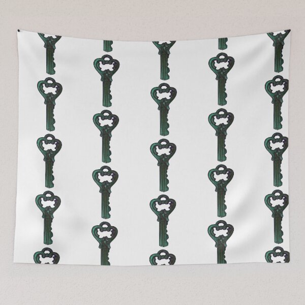 Item preview, Single Verdigris Key - white background designed and sold by Gretchen Tiger.