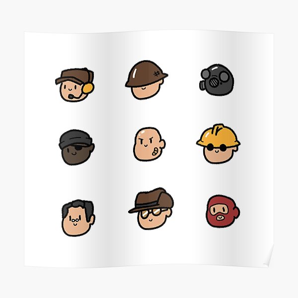 Tf2 Soldier Posters Redbubble - tf2 medic roblox hair