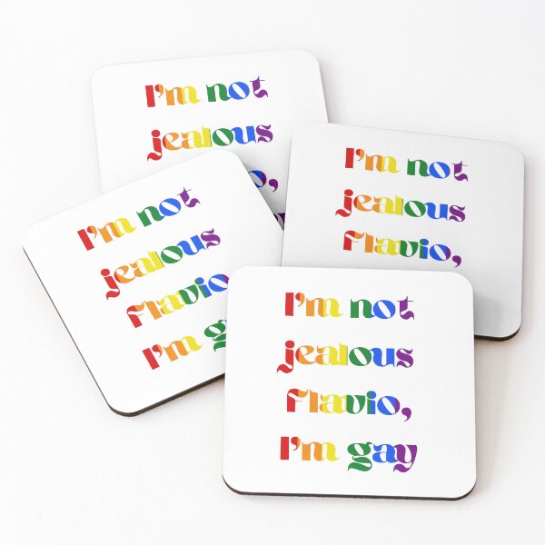 Item preview, I'm not jealous Flavio, I'm gay (rainbow text) designed and sold by JumpinJacks.