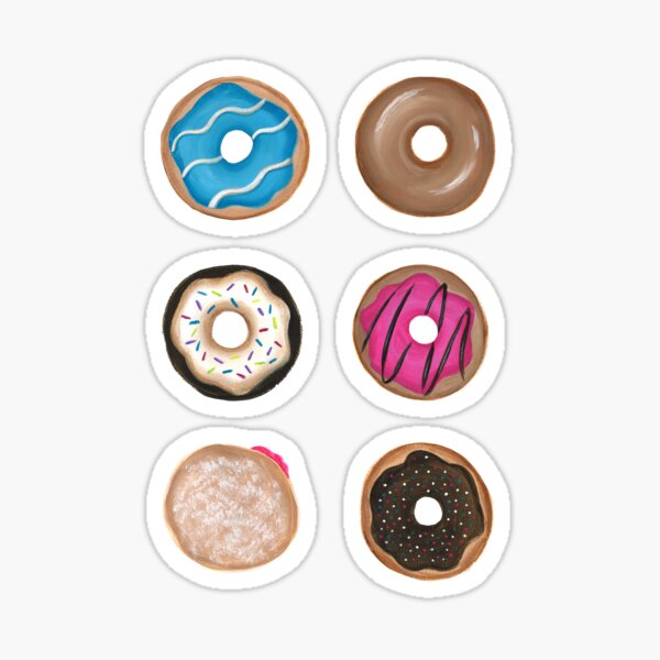 Donut Heaven - Donut Flavors Pattern Sticker