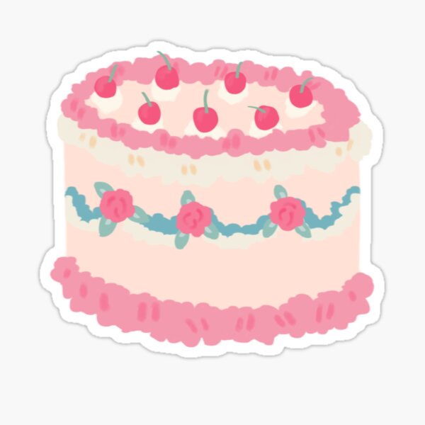 Item preview, vintage pink rose cake designed and sold by ff studios.