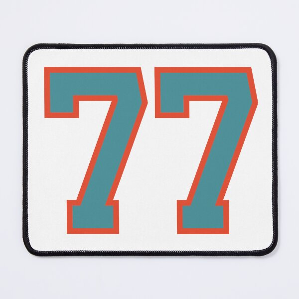Item preview, 77 number, aqua orange lucky sports seventy seven designed and sold by ArtIsParty.